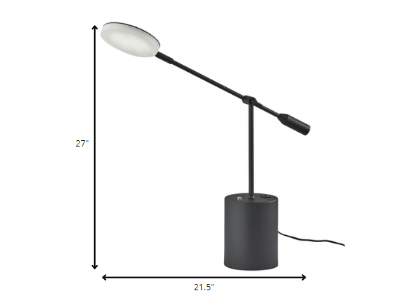 Black Metal Saucer Led Adjustable Desk Lamp