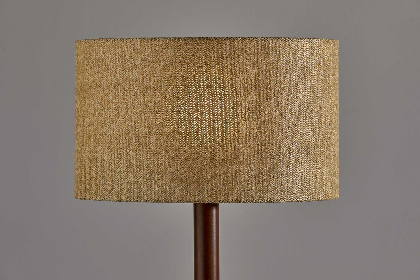 59" Solid Wood Tripod Floor Lamp With Gray Empire Shade
