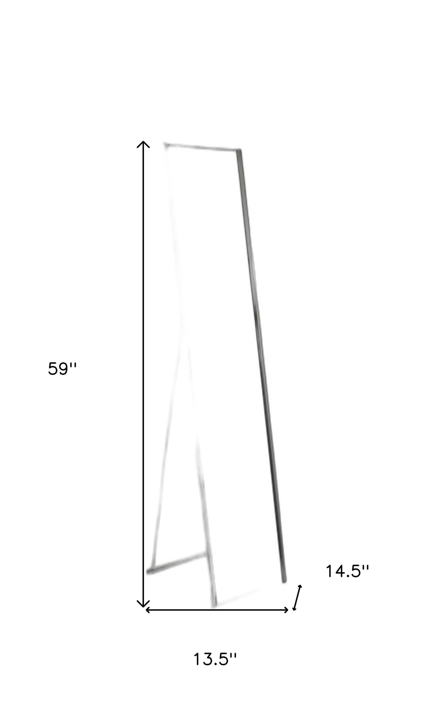 Silver Rectangle Cheval Standing Metal Mirror