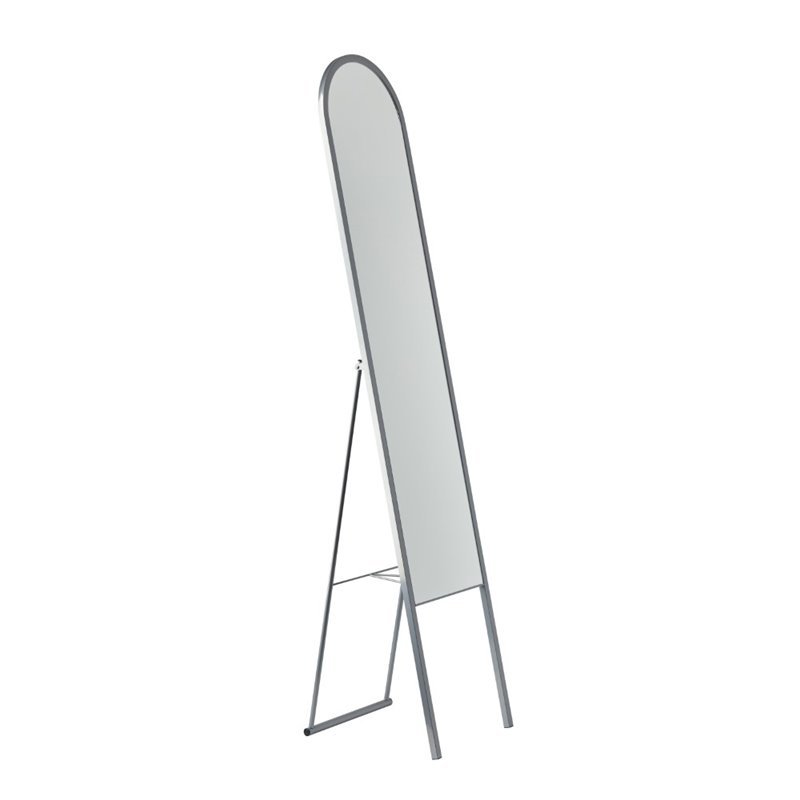 Silver Arch Cheval Standing Metal Mirror