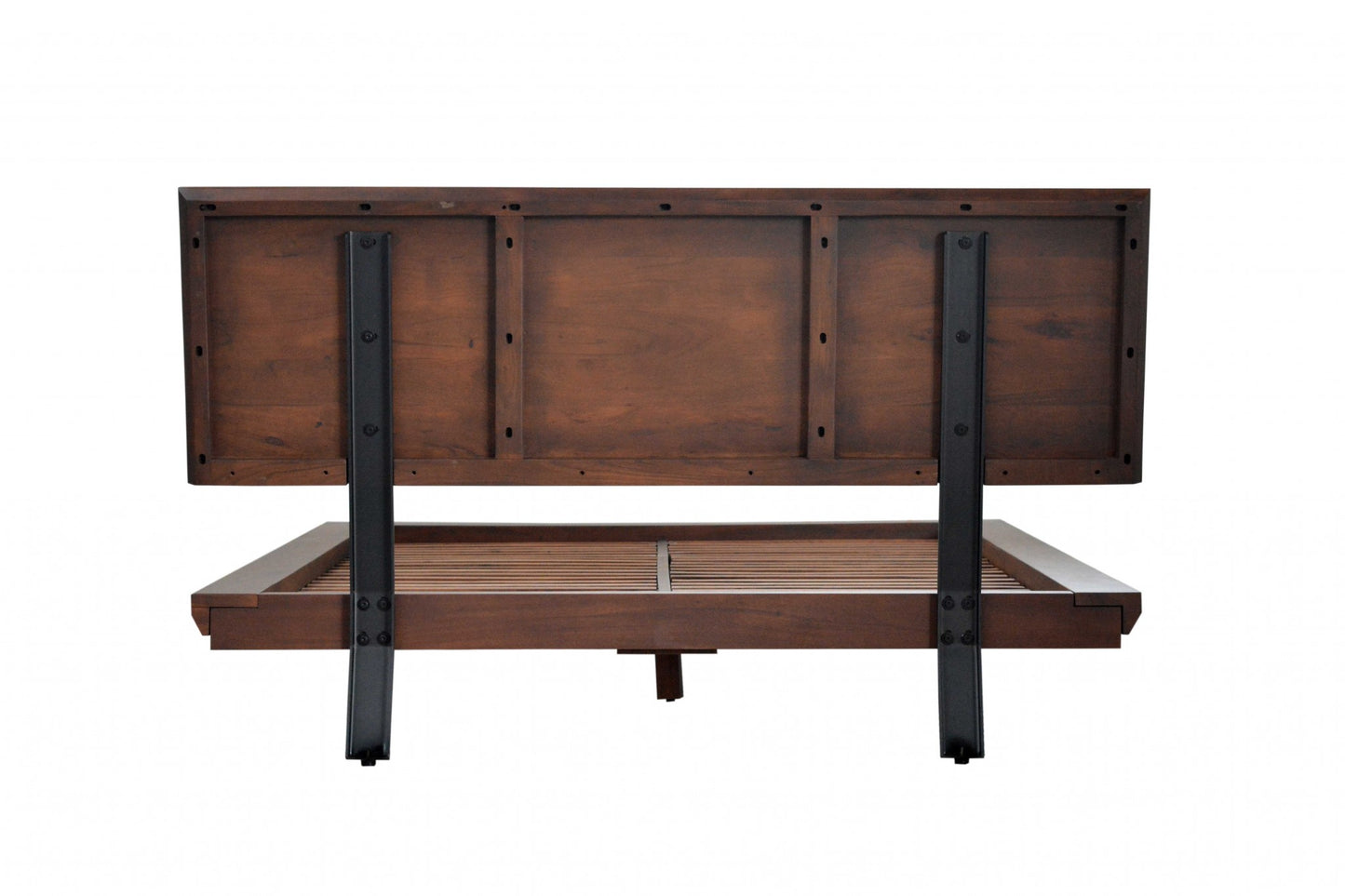 Brown And Black Wood Metal King Size Bed