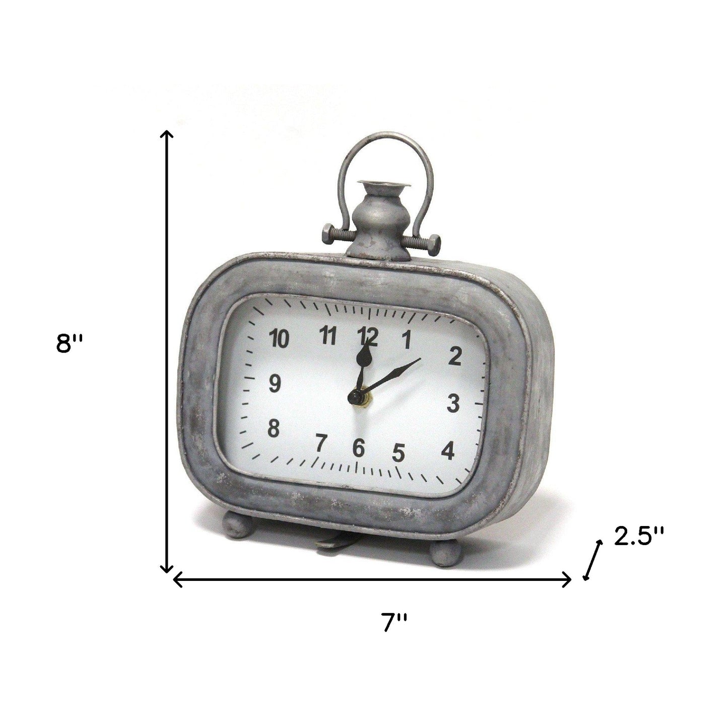Distressed Arabic Metal Table Clock