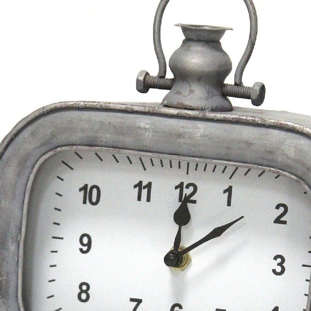 Distressed Arabic Metal Table Clock