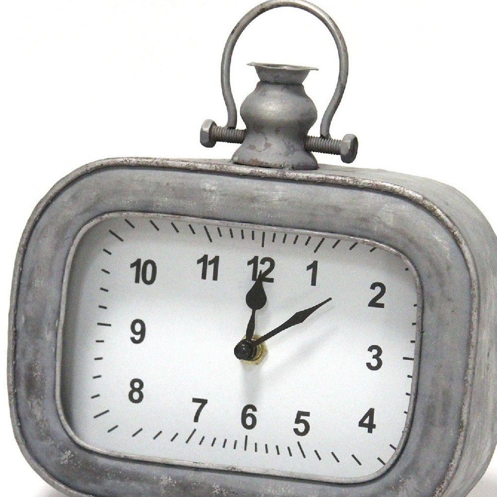Distressed Arabic Metal Table Clock