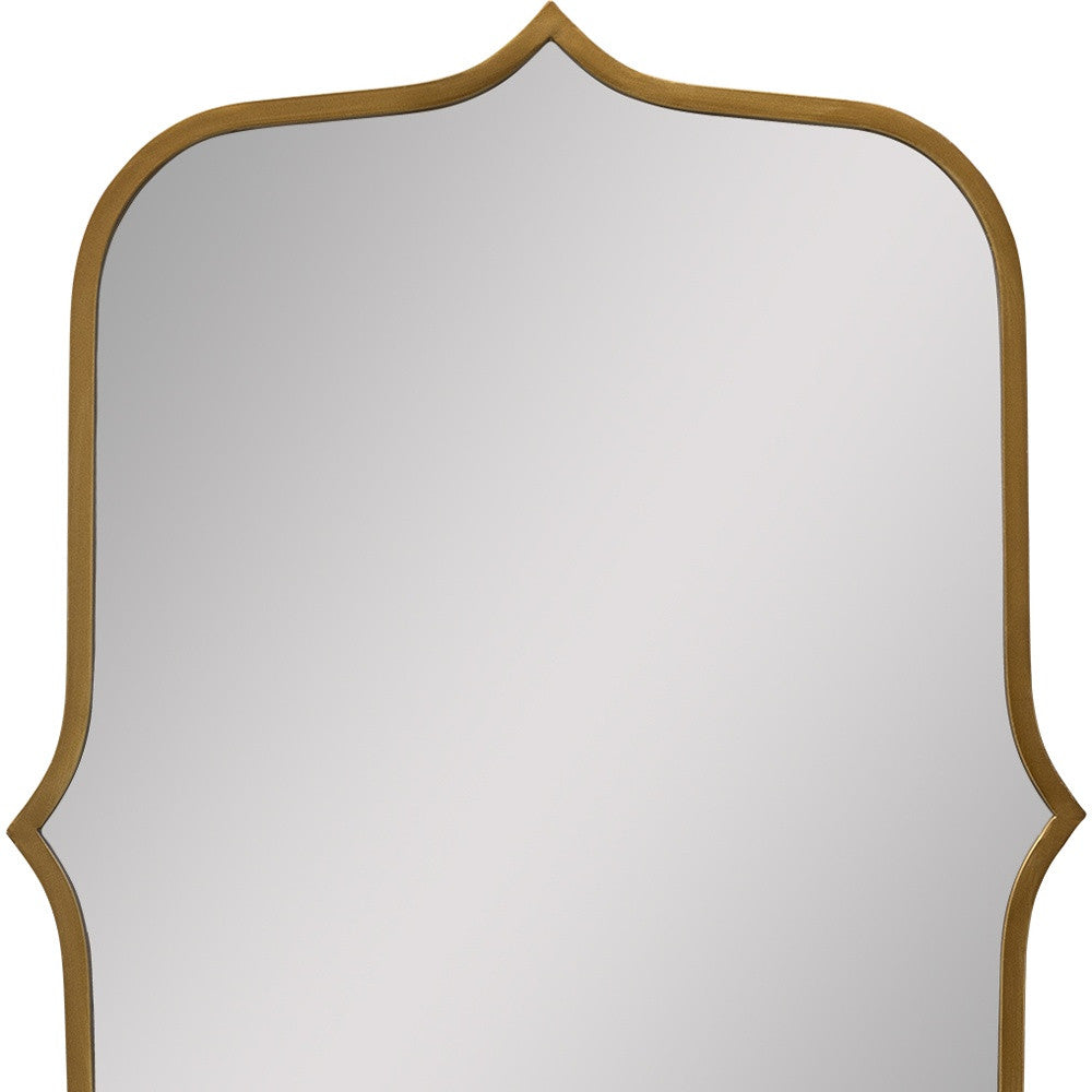Antiqued Gold Scallop Framed Mirror