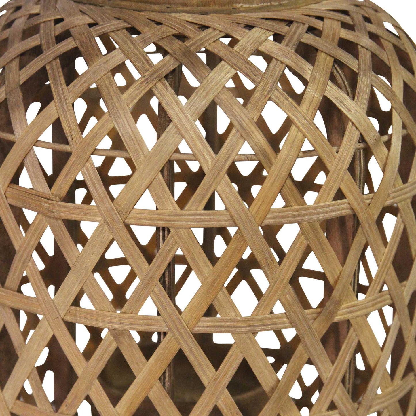 Coastal Bamboo And Wood Lantern Stand