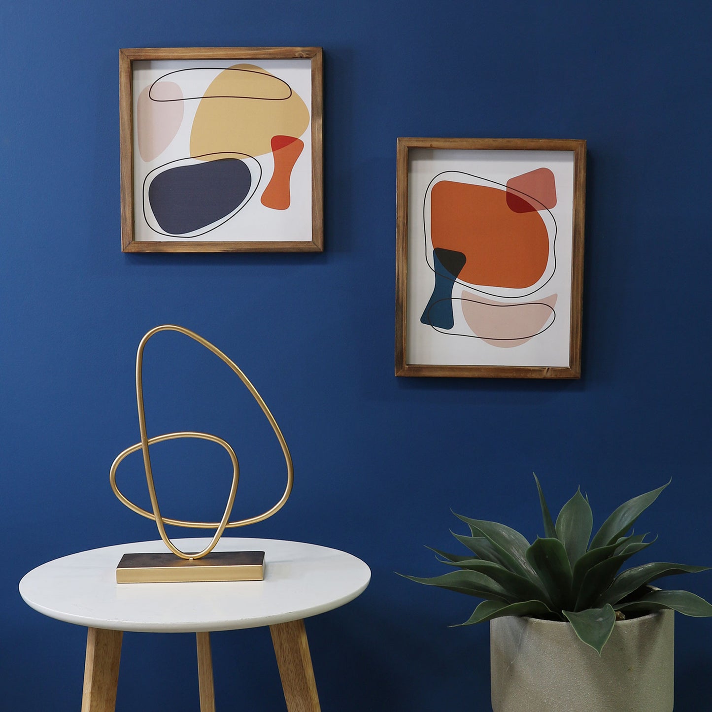 Gold Abstract Metal Tabletop Sculpture