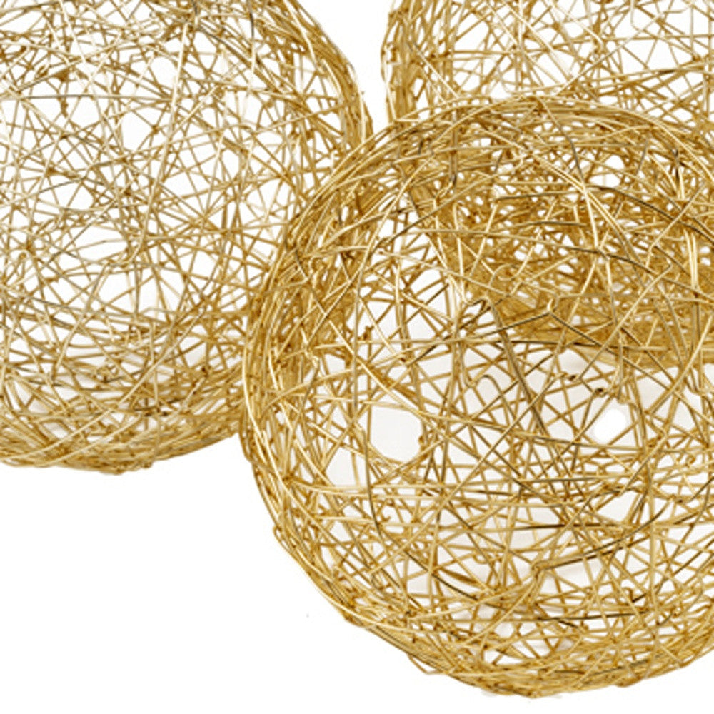 4" X 4" X 4" Gold Iron Wire Spheres Box Of 3