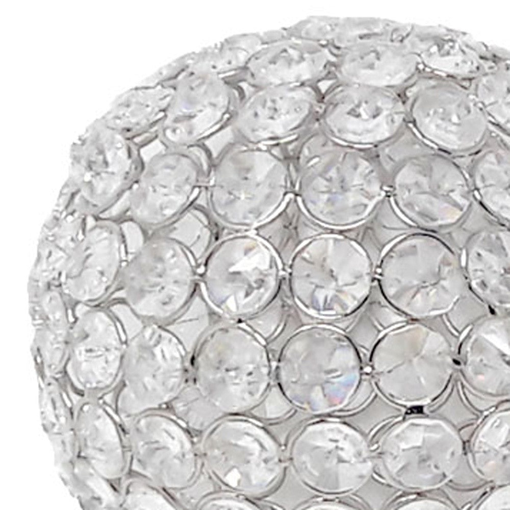 5" X 5" X 5" Silver Iron & Cristal Spheres Set Of 2