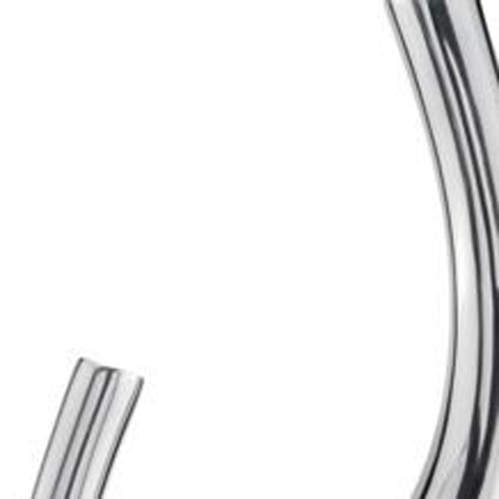 Set Of 2 Modern Tall Silver Squiggly Floor Vases