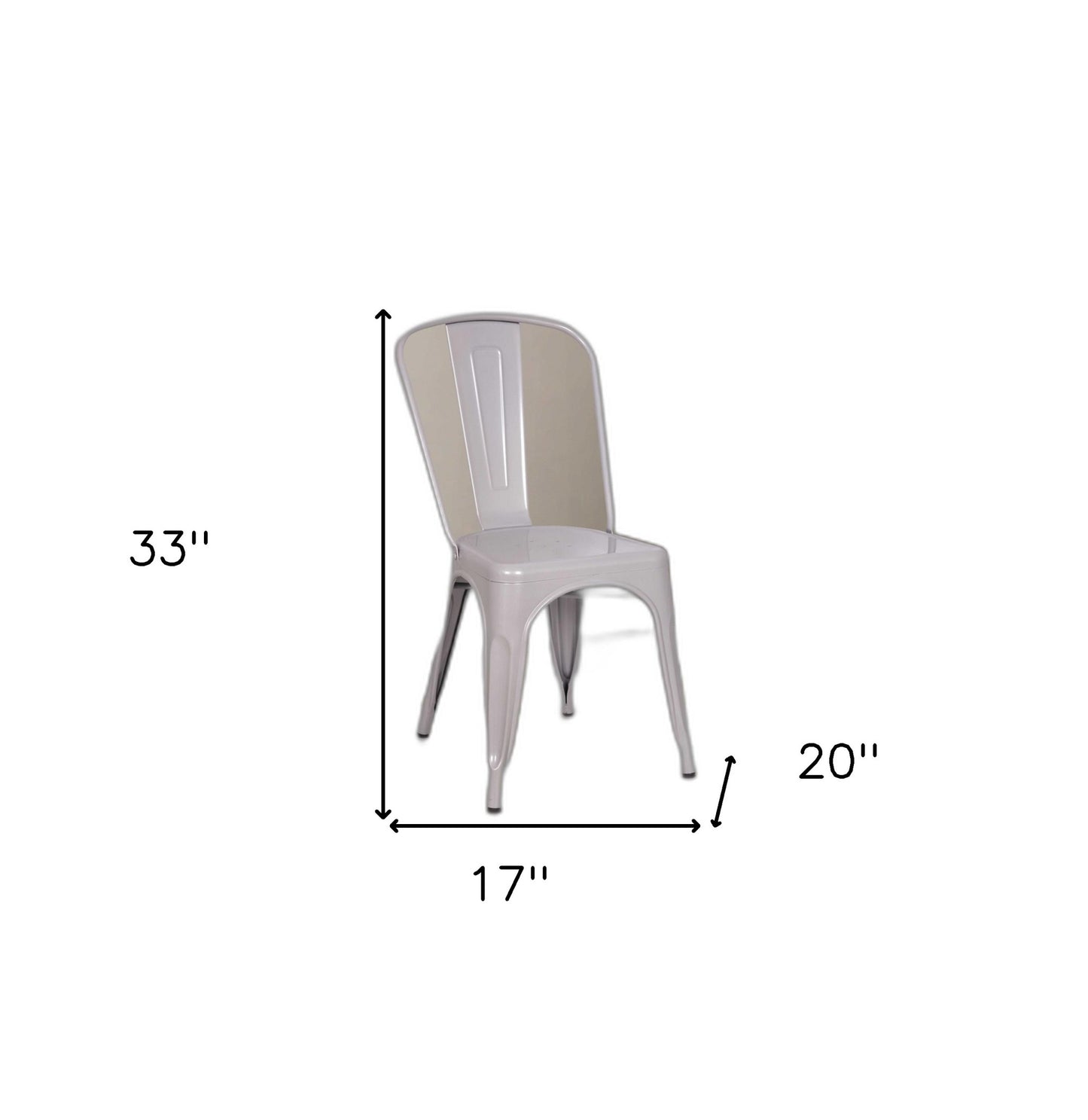 17" X 20" X 33" Silver Metal Side Chair (Set-2)