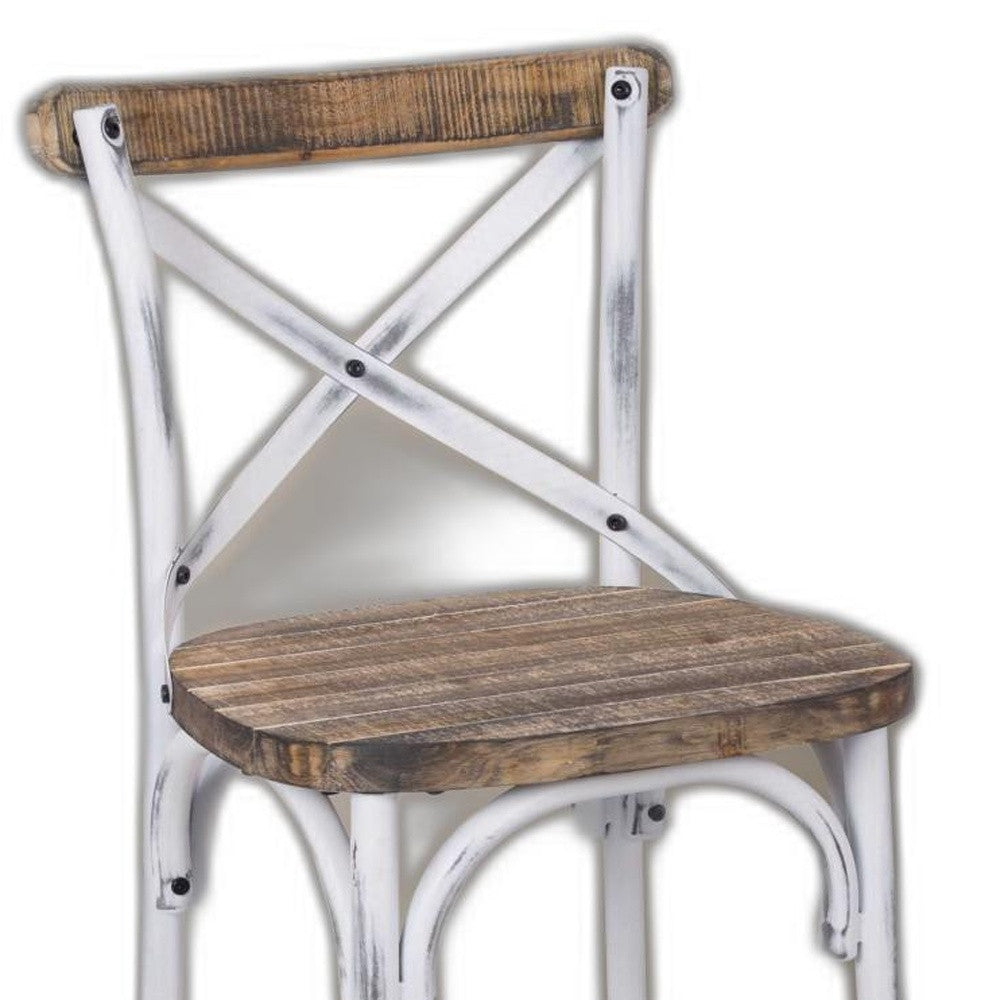 Antique Black Reclaimed Wooden Bar Chair