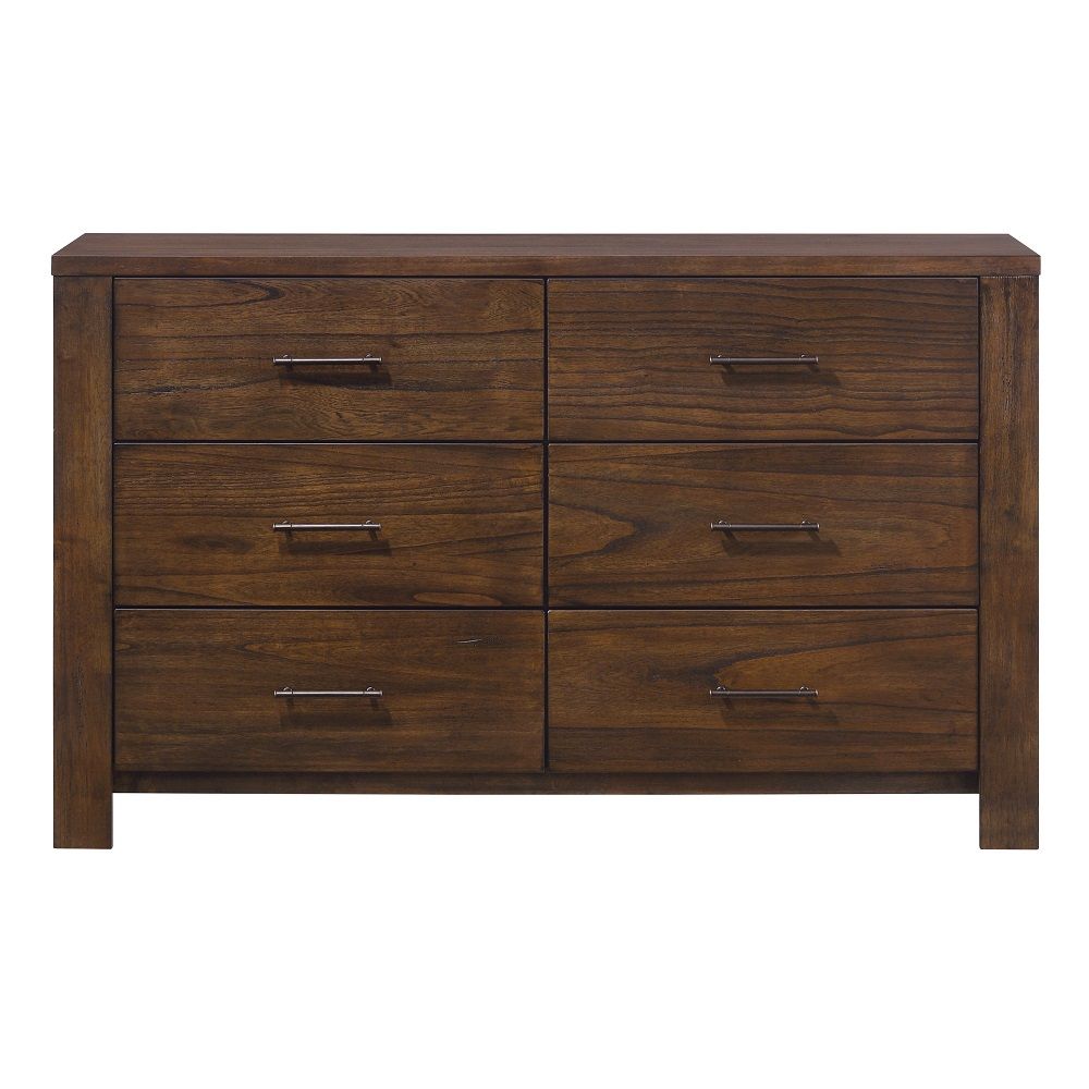 60" White Manufactured Wood Six Drawer Double Dresser