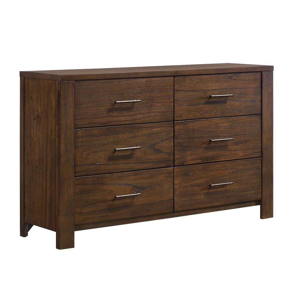 60" White Manufactured Wood Six Drawer Double Dresser