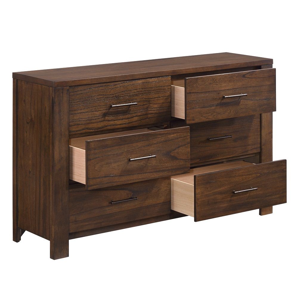 60" White Manufactured Wood Six Drawer Double Dresser