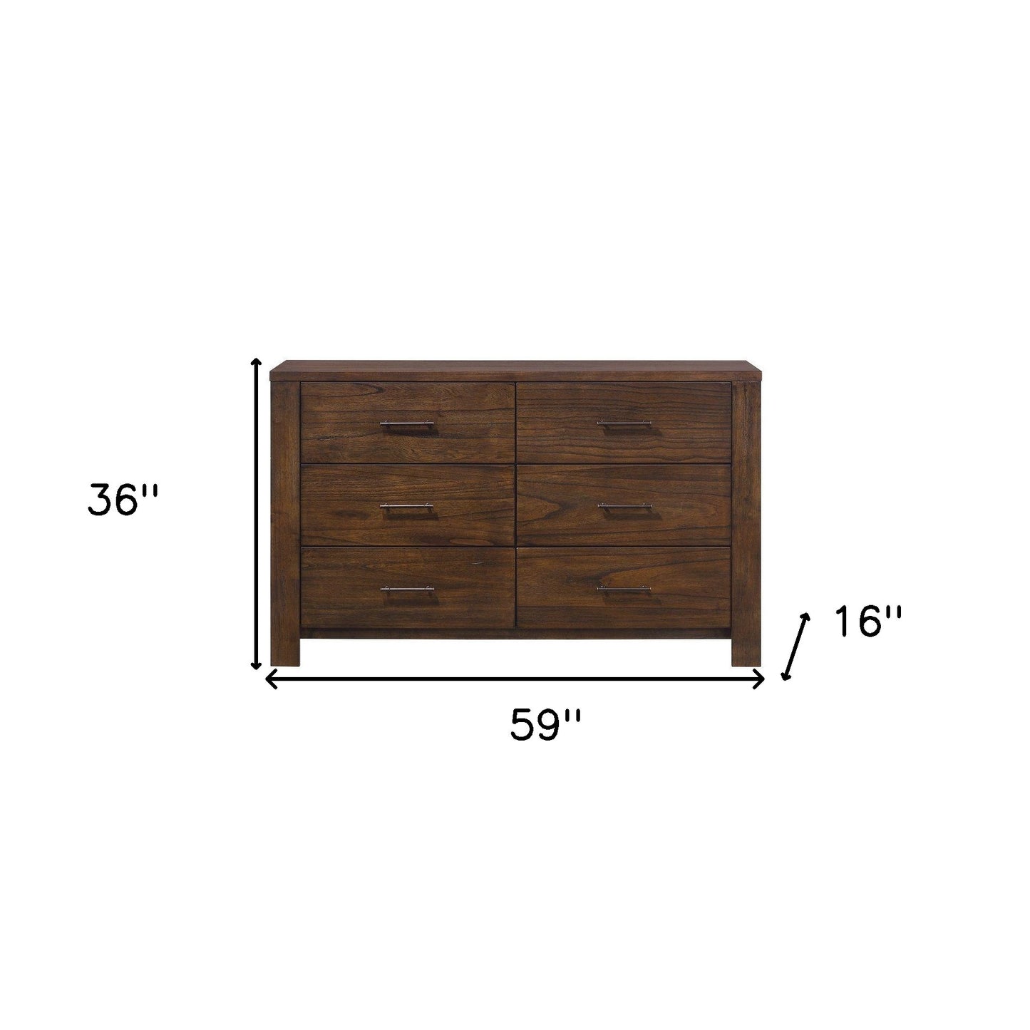 60" White Manufactured Wood Six Drawer Double Dresser