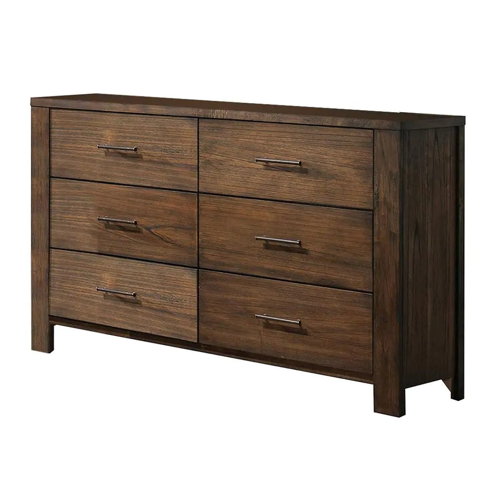 60" White Manufactured Wood Six Drawer Double Dresser