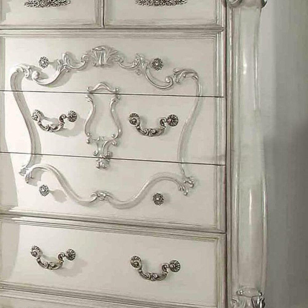 47" X 22" X 55" Bone White Wood Chest
