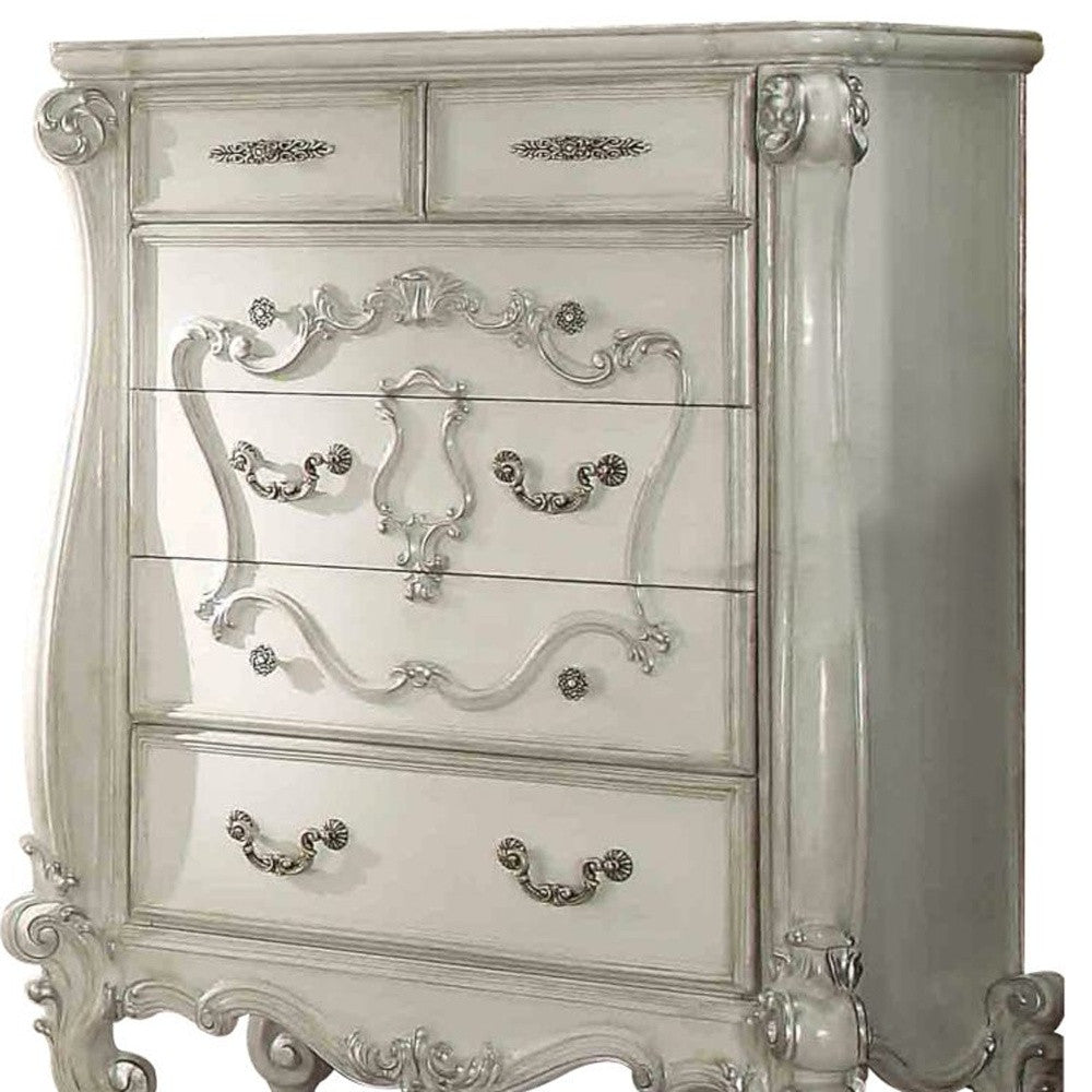 47" X 22" X 55" Bone White Wood Chest