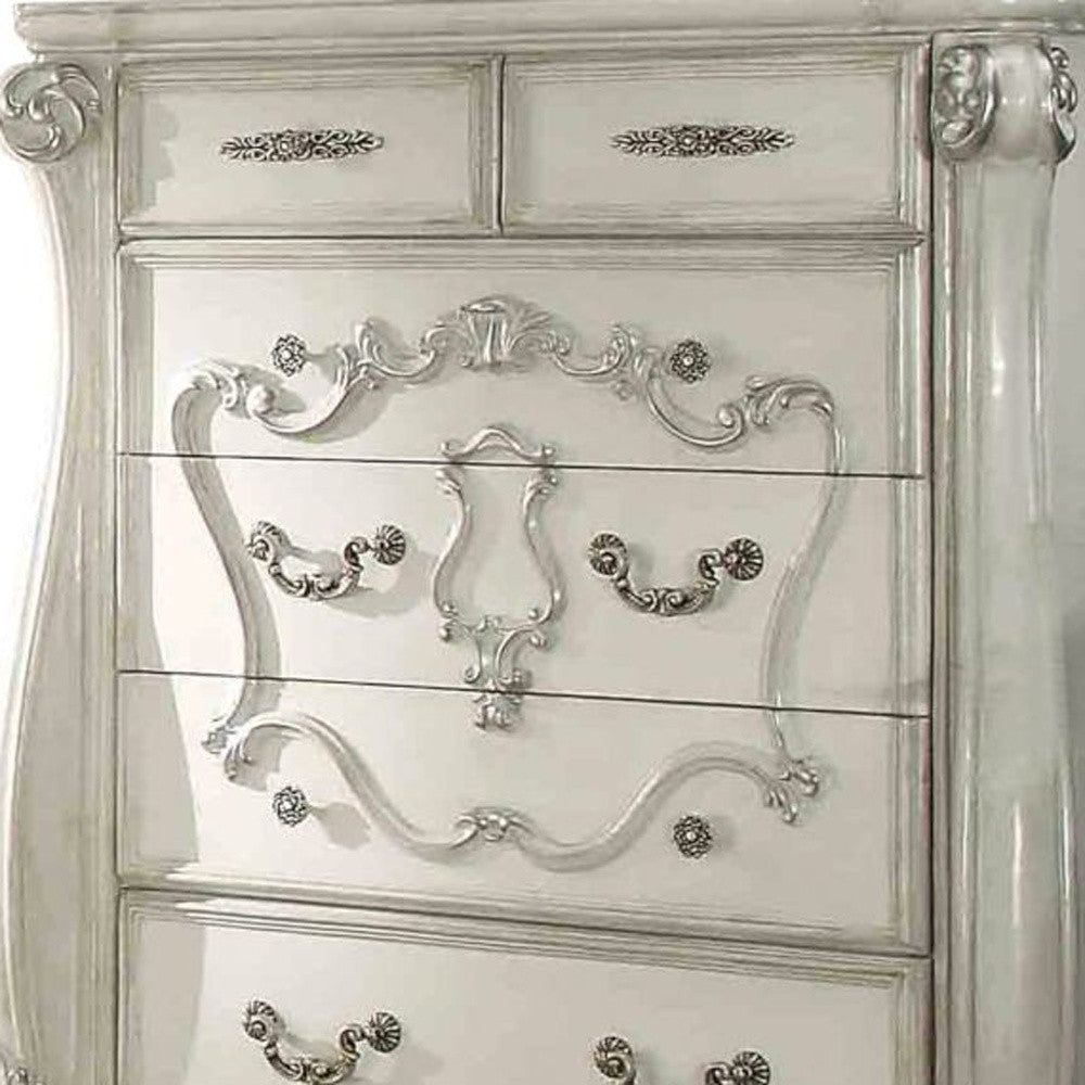 47" X 22" X 55" Bone White Wood Chest