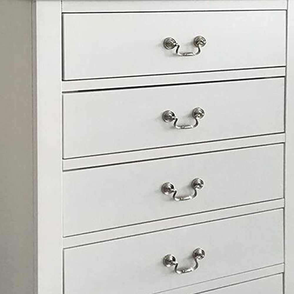 32" White Manufactured Wood Five Drawer Chest