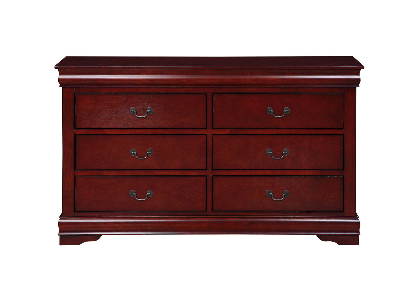 57" X 15" X 33" Cherry Wood Dresser