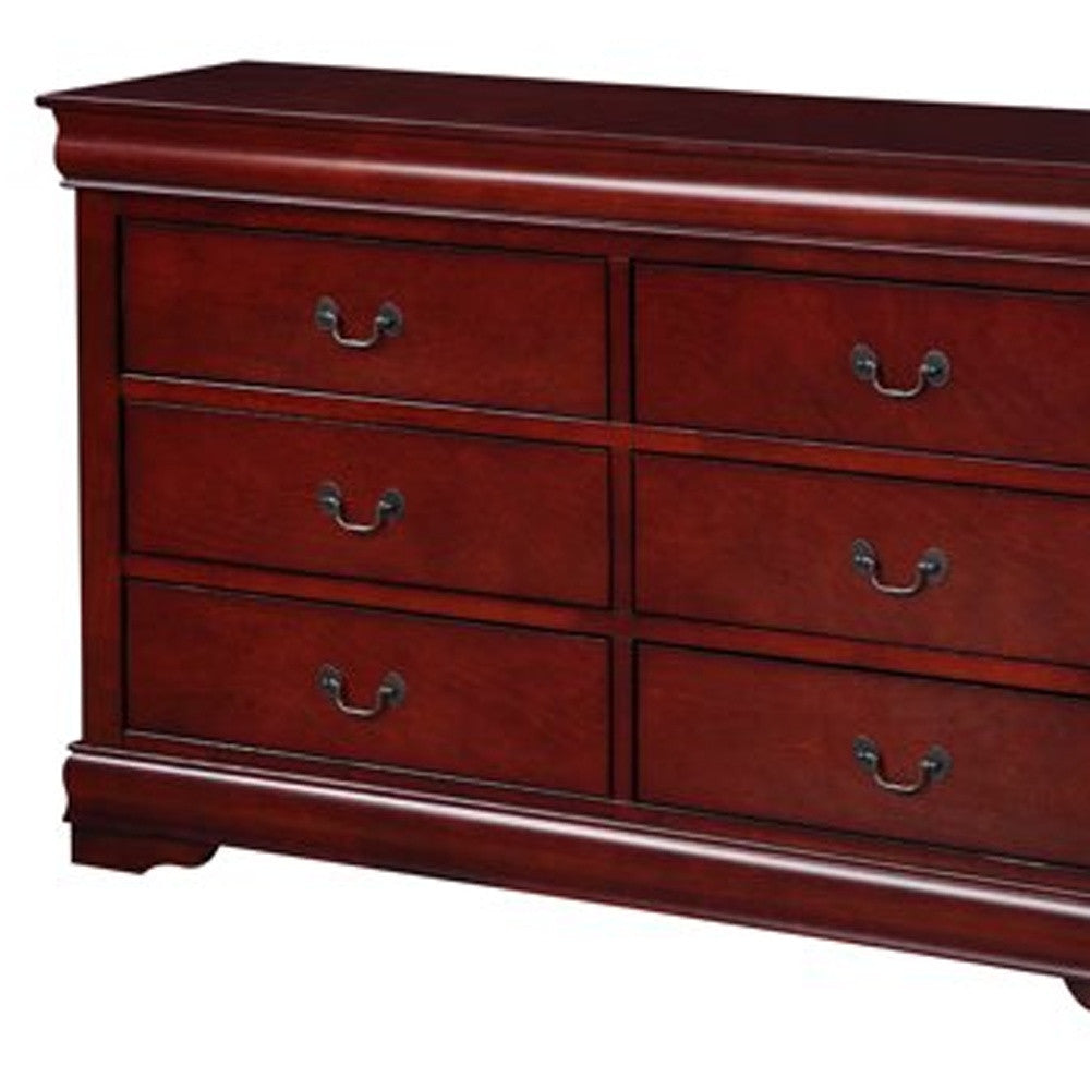 57" X 15" X 33" Cherry Wood Dresser