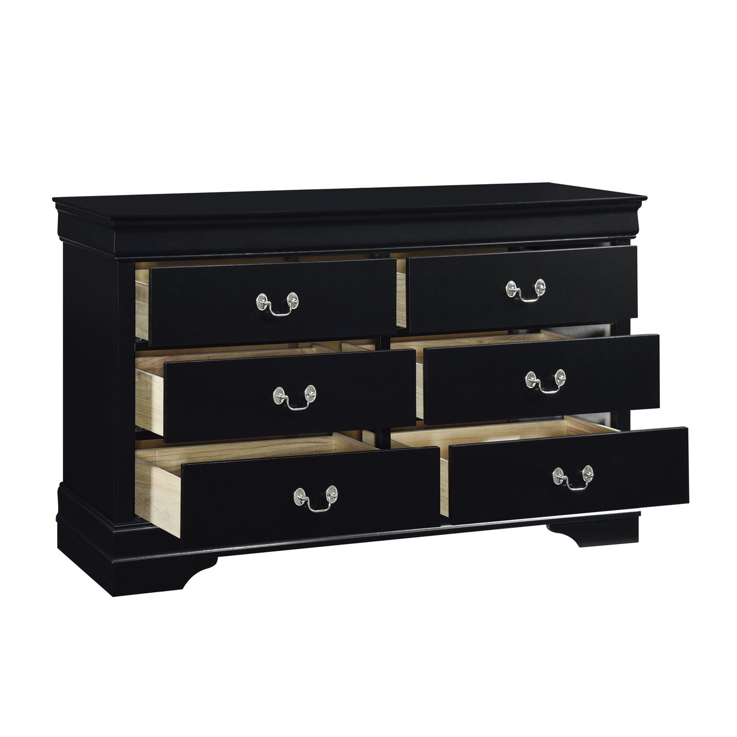 57" X 15" X 33" Cherry Wood Dresser