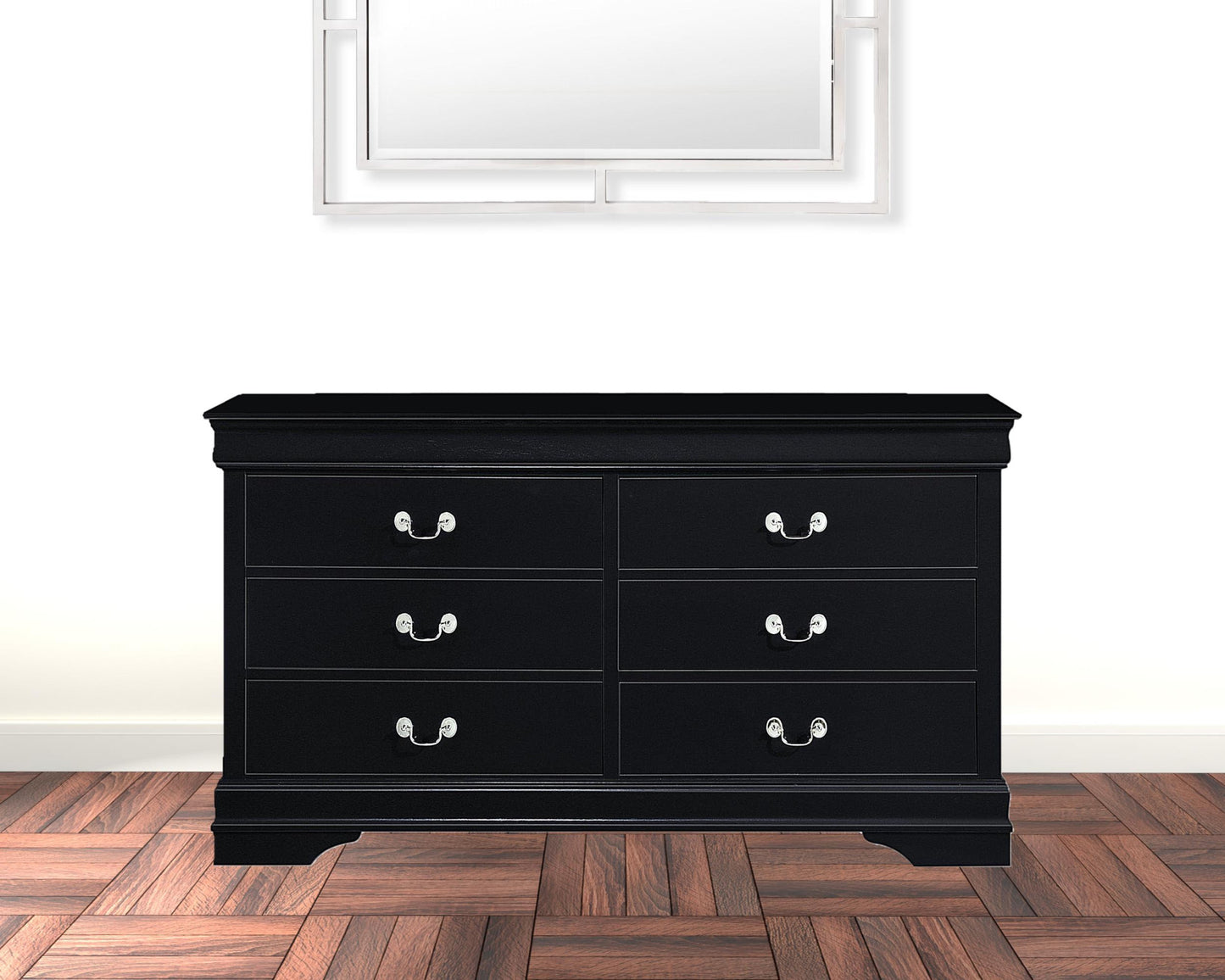 57" X 15" X 33" Cherry Wood Dresser