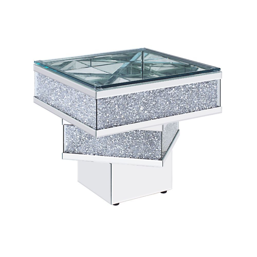 Contempo Glass And Bling End Table