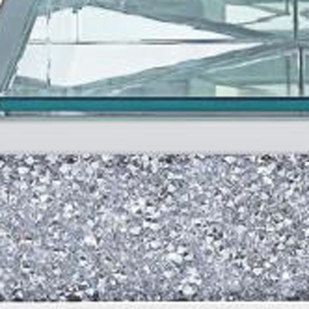 Contempo Glass And Bling End Table