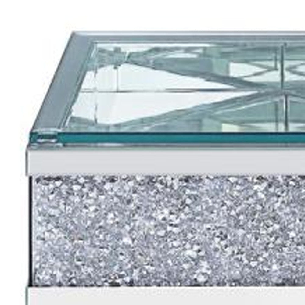 Contempo Glass And Bling End Table