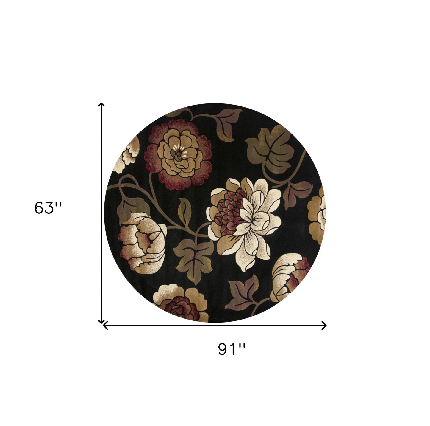 1' X 2' Black Polypropylene Area Rug