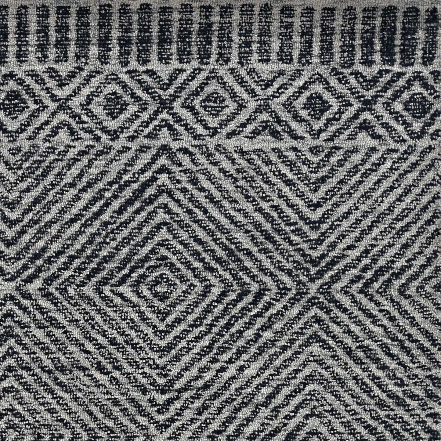 108 X 156 Grey Or Black Wool Rug