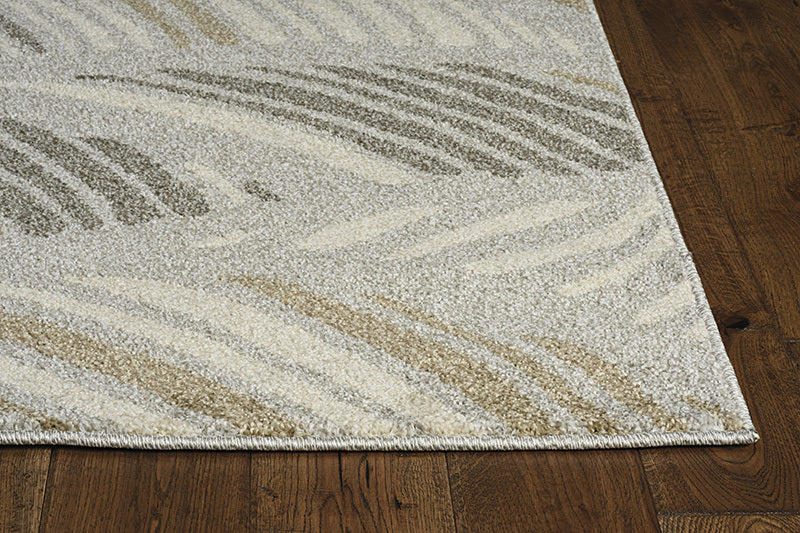 5' X 8' Grey Feather Brushstrokes Area Rug