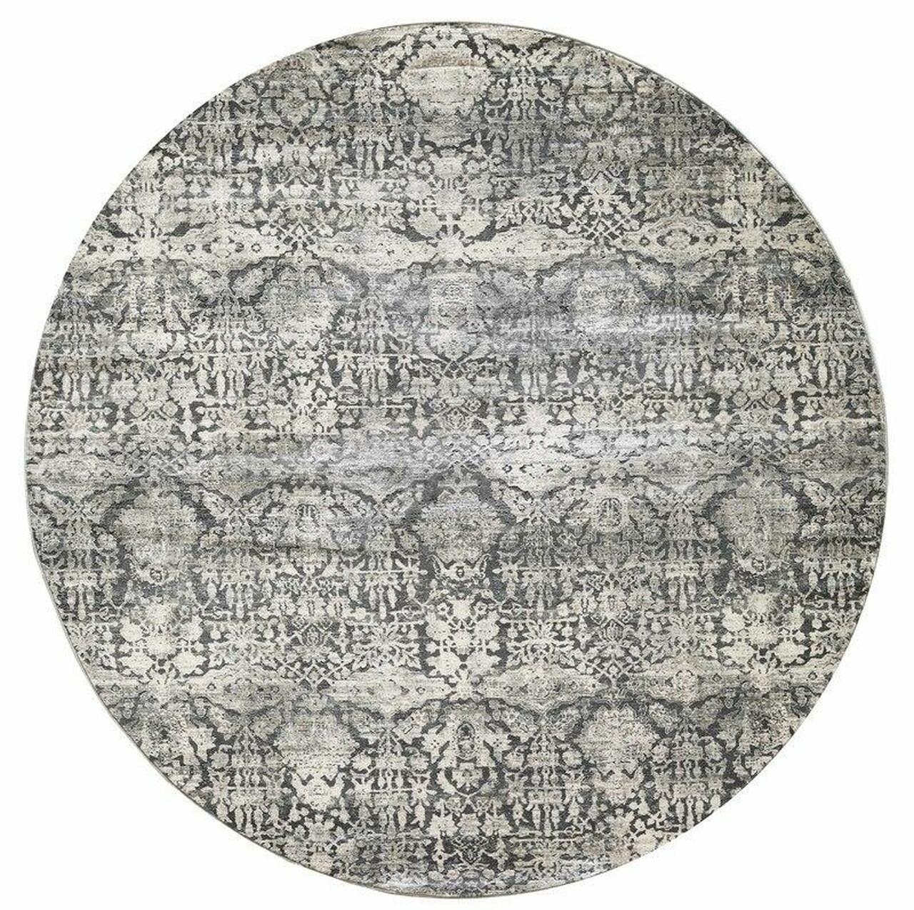 63 X 91 Grey Polyester Or Viscose Rug