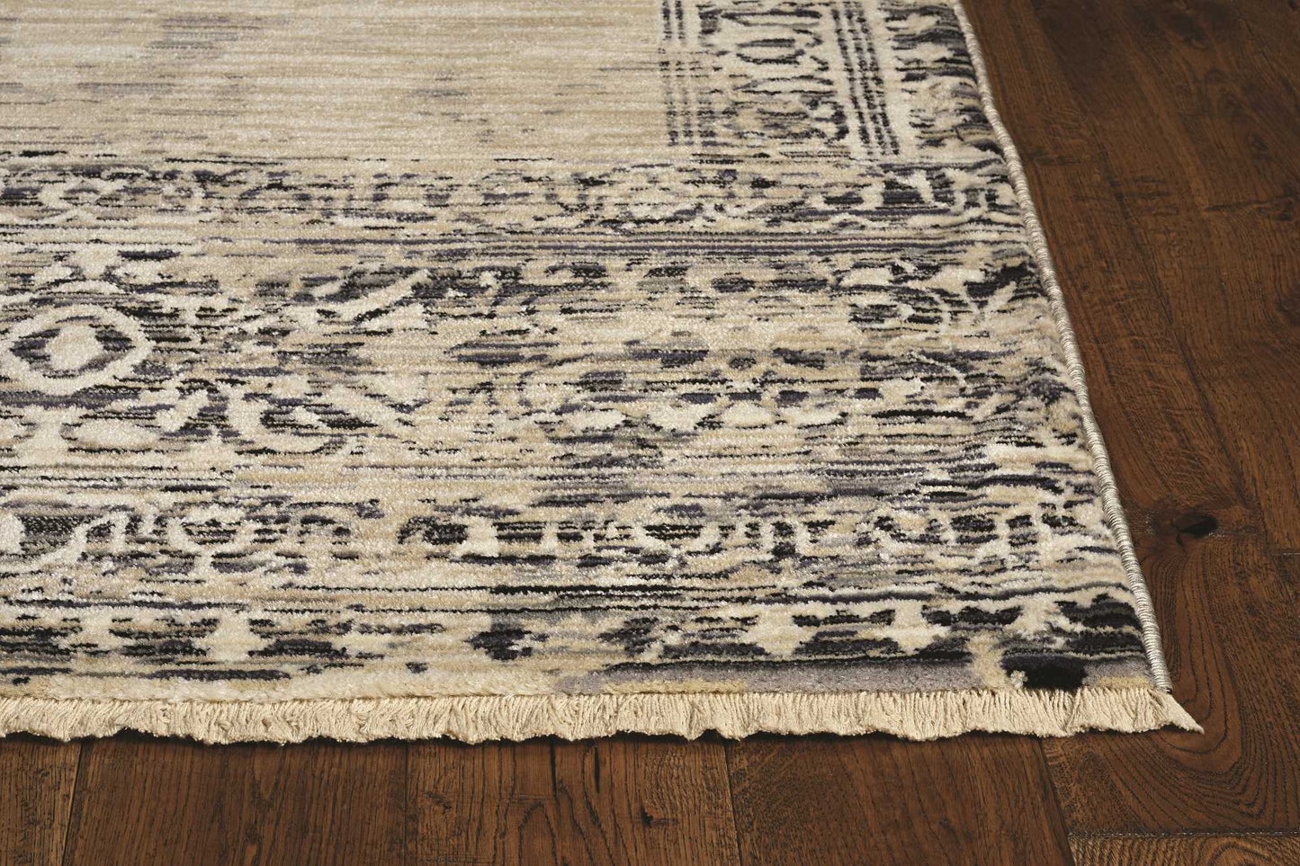 3'X5' Grey Blue Machine Woven Abstract Geometric Indoor Area Rug