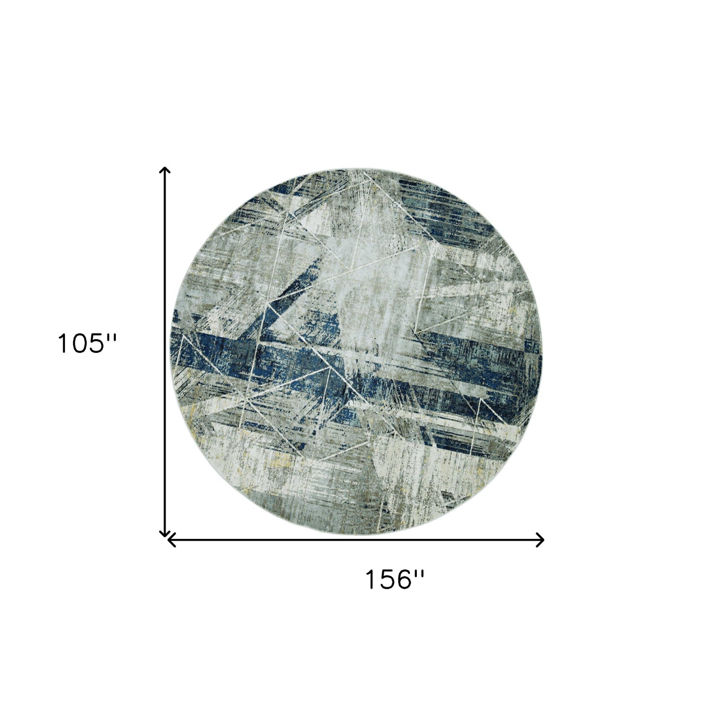 3'X5' Grey Blue Machine Woven Abstract Geometric Indoor Area Rug