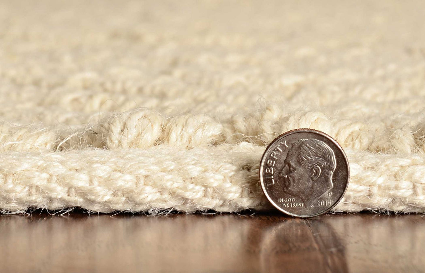 2'X4' Ivory Hand Woven Herringbone Jute Indoor Accent Rug