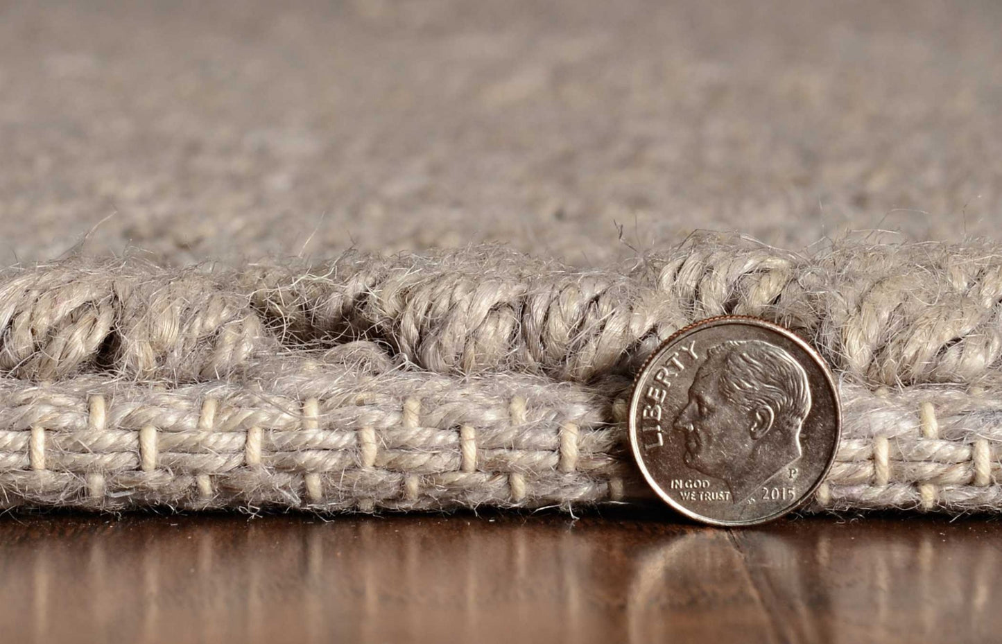 2'X4' Grey Heather Hand Woven Herringbone Jute Indoor Accent Rug