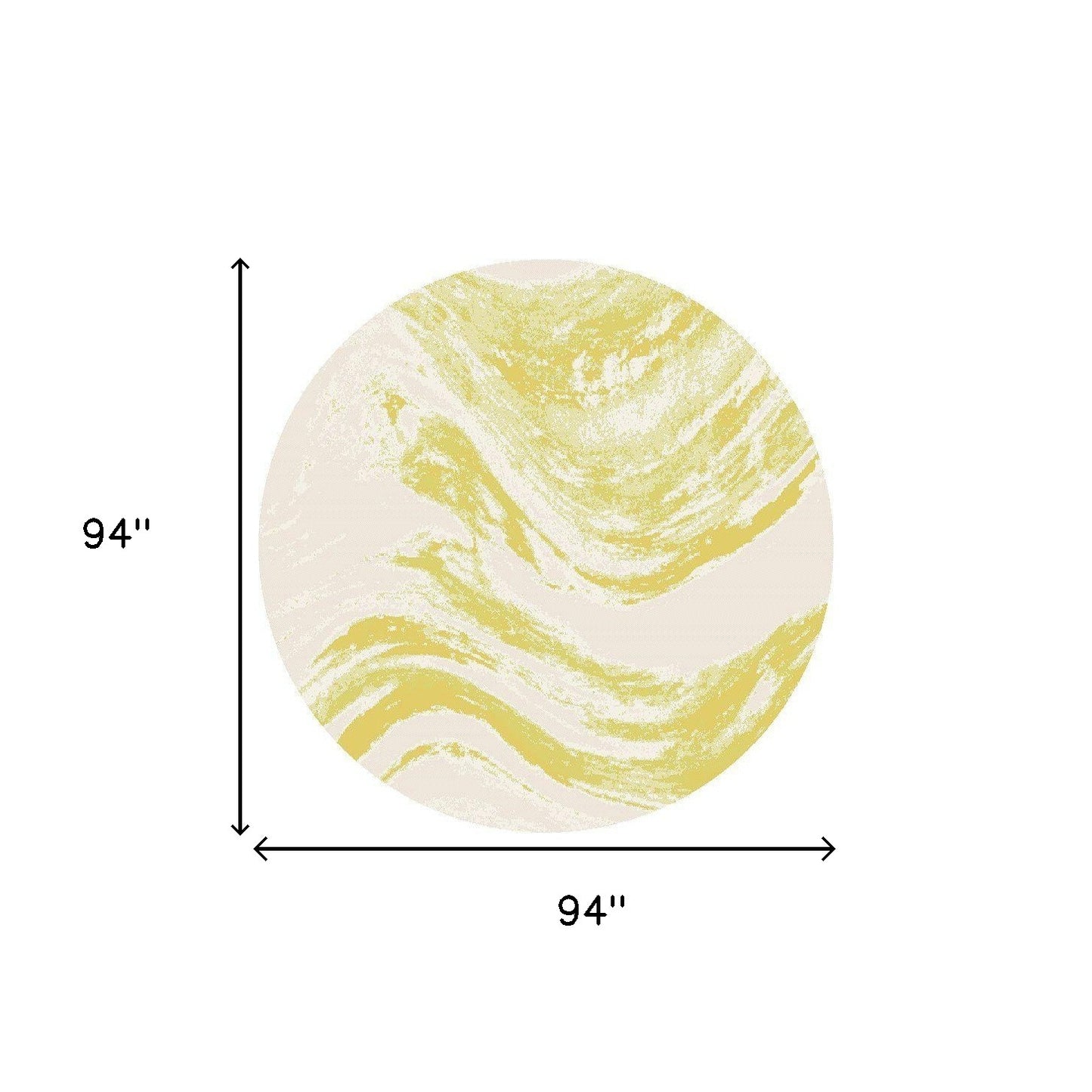 5'X7' Ivory Gold Machine Woven Uv Treated Abstract Waves Indoor Outdoor Area Rug