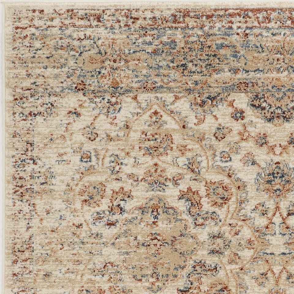 3' X 5' Ivory Floral Vines Area Rug