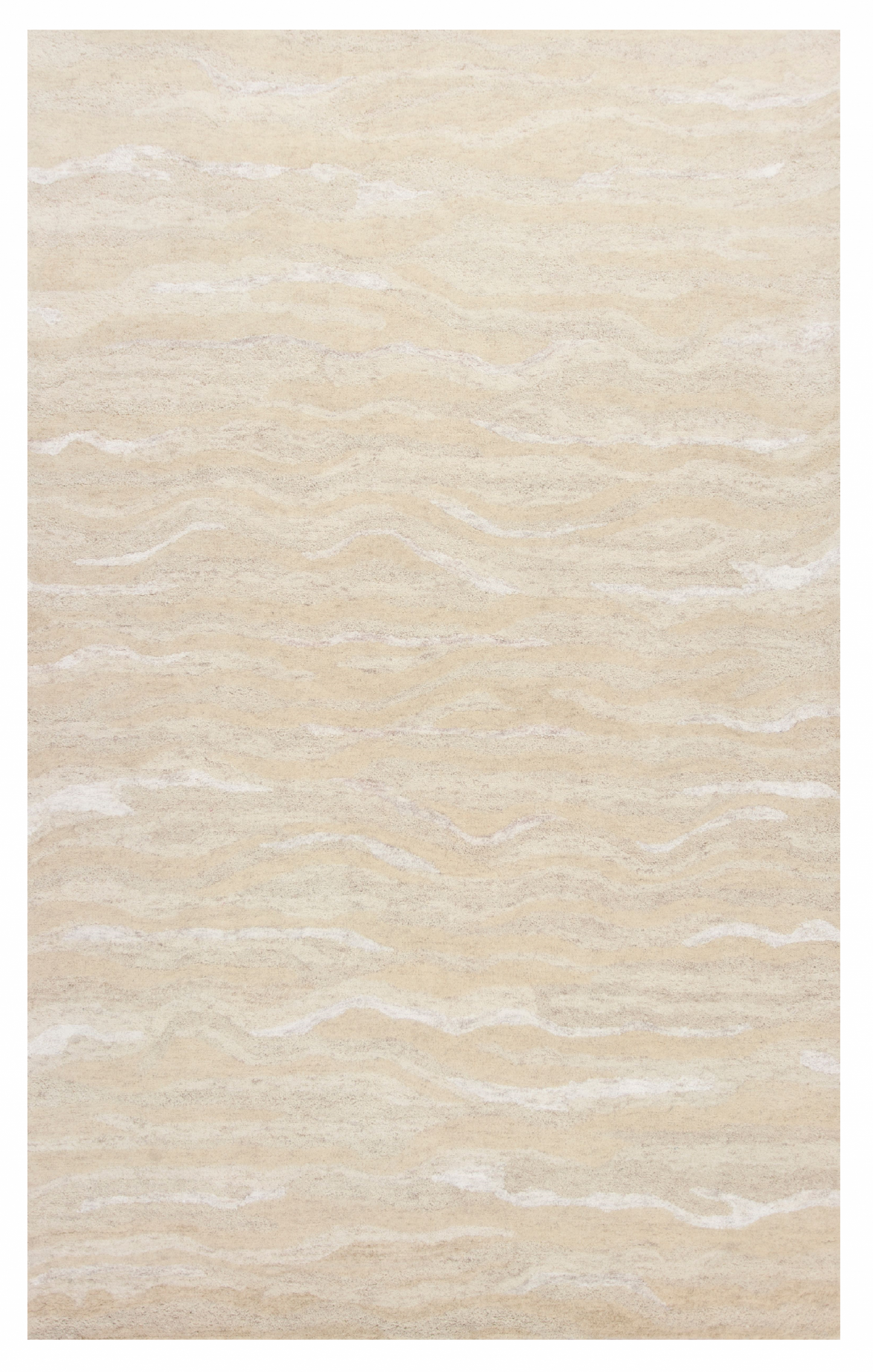 5'X7' Ivory Hand Tufted Abstract Indoor Area Rug