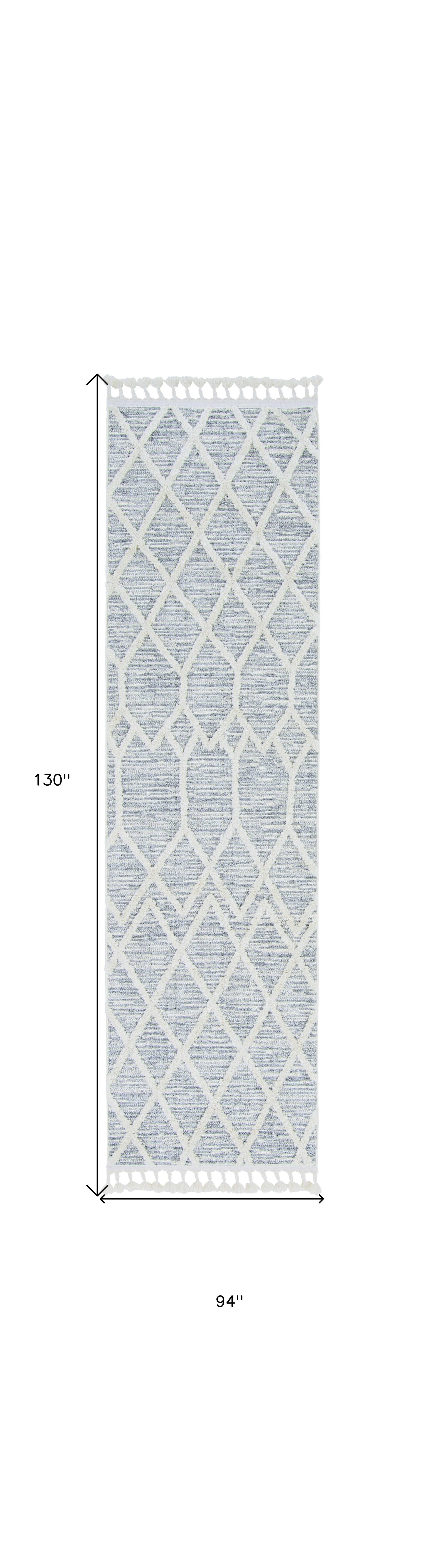 12'X15' Ivory Grey Machine Woven Geometric Indoor Area Rug