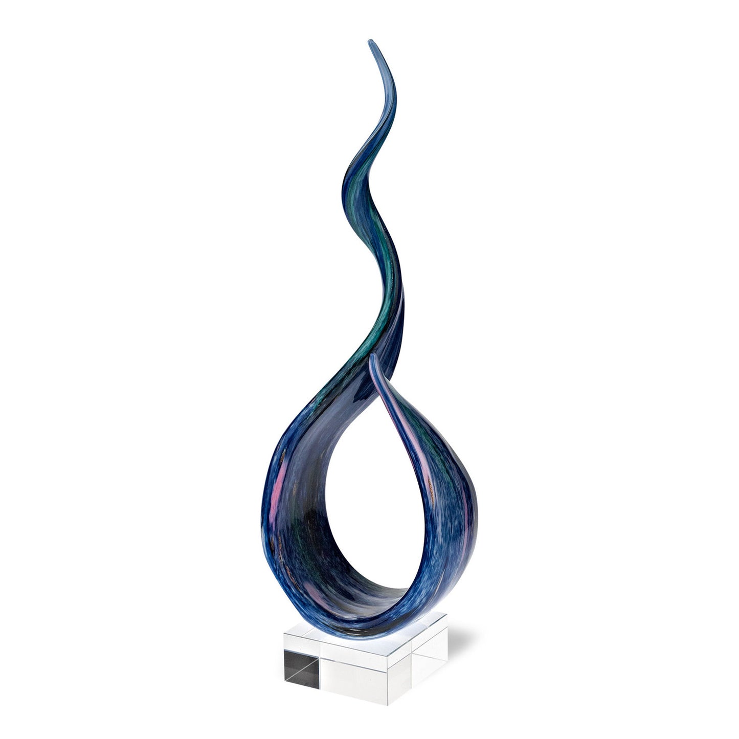 18 Multicolor Art Glass Centerpiece On Black Crystal Base
