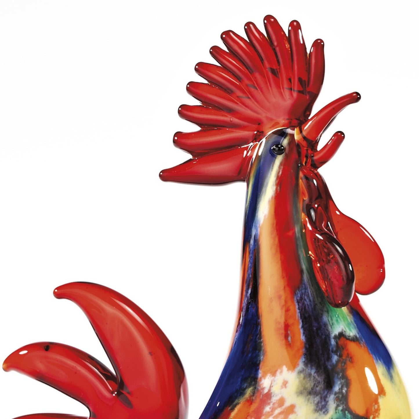 11" Red Glass Rooster Figurine