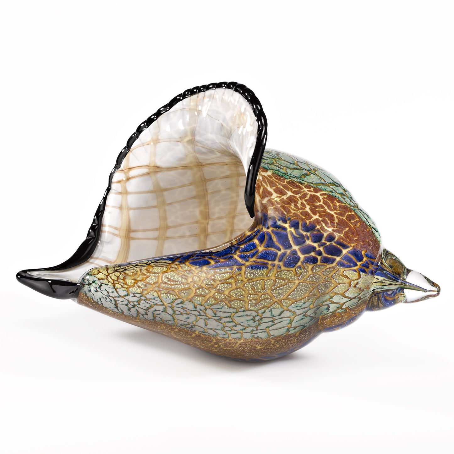 5 Mouth Blown Large Conch Shell Artistic Glass
