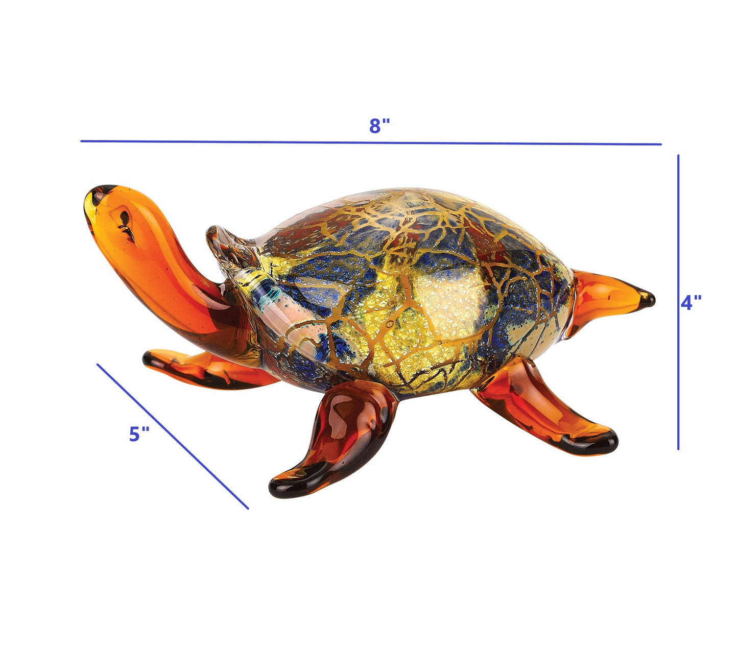 4 Mouth Blown Turtle Art Glass