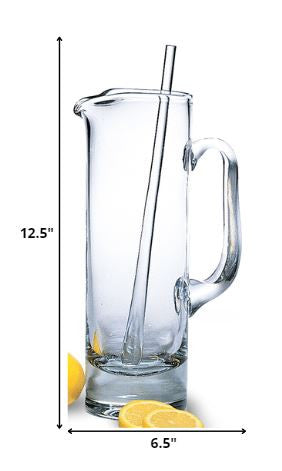 Mouth Blown European Crystal Martini Pitcher And Stirrer 54 Oz