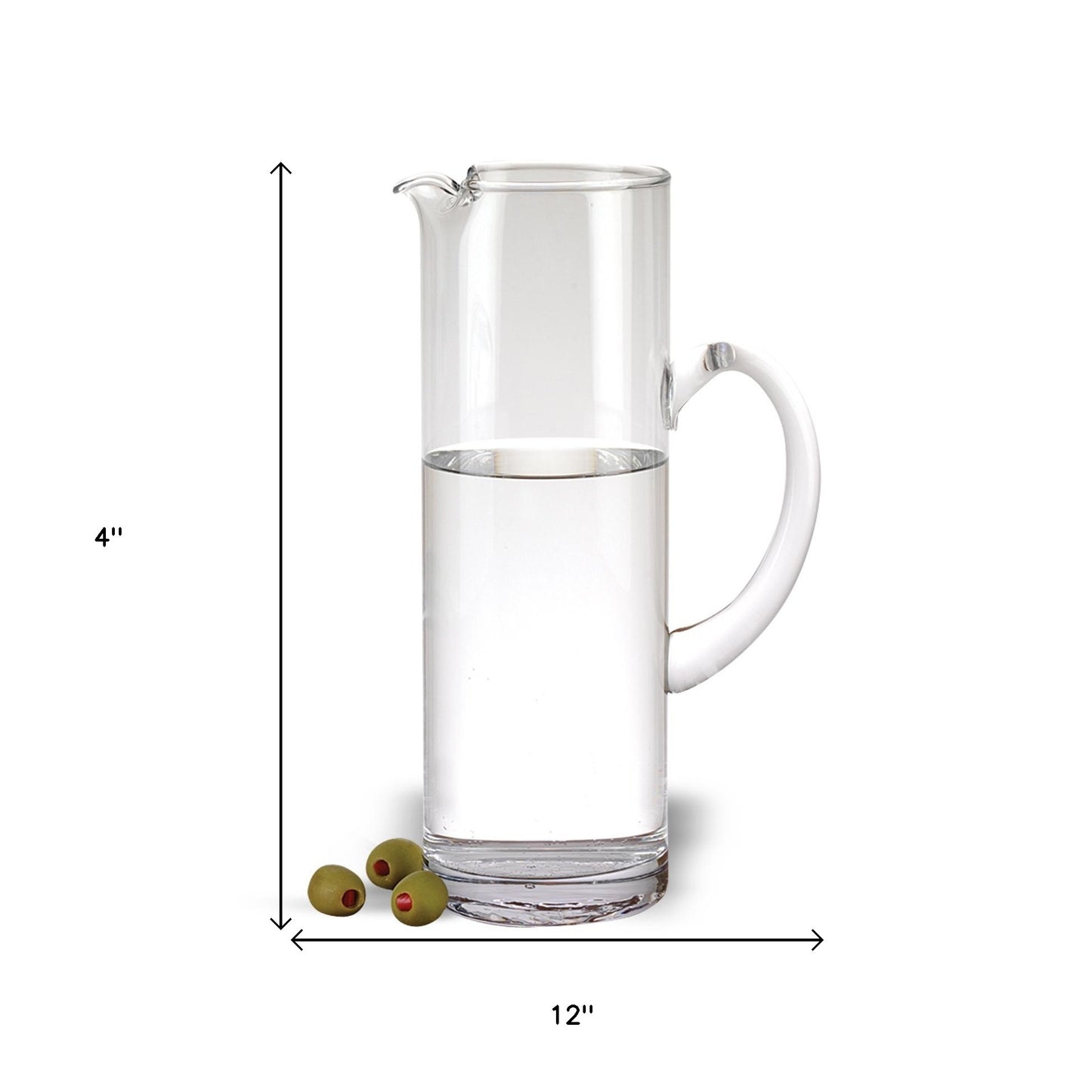 Mouth Blown Ice Tea Martini Or Water Glass Pitcher 54 Oz